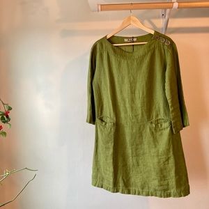 FLAX Green Linen Tunic